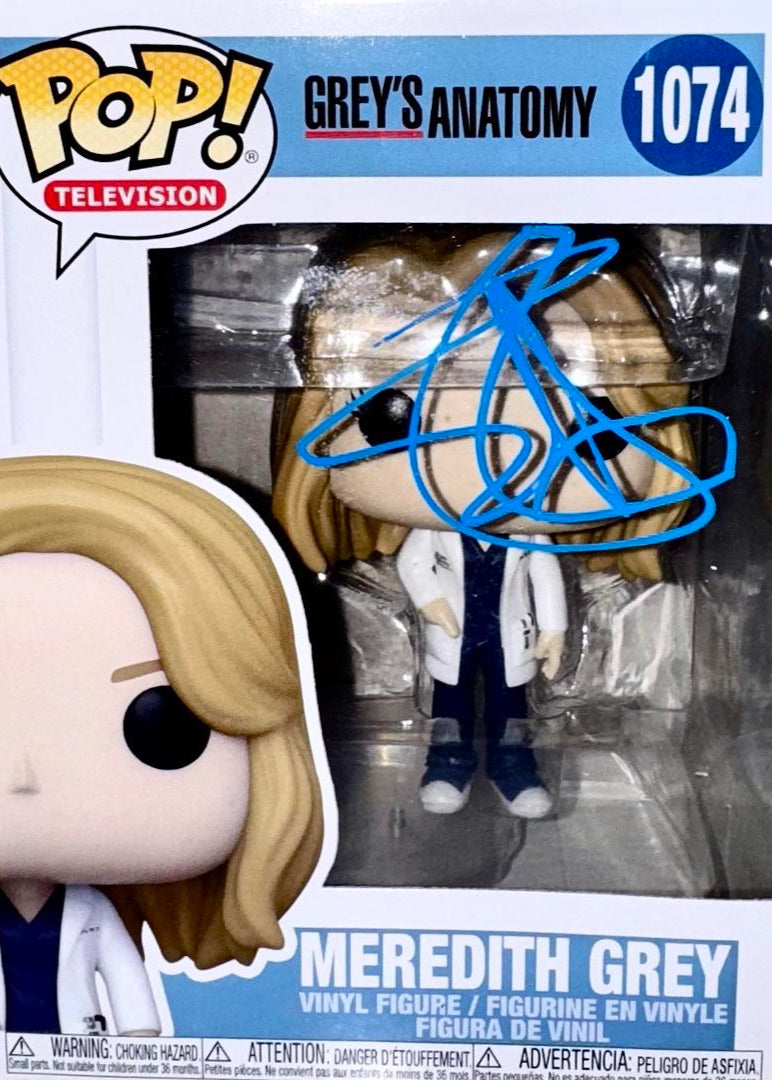Ellen Pompeo Signed Funko Pop #1074 "Meredith Grey" *RARE* - Beckett COA